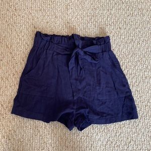 High waisted linen shorts